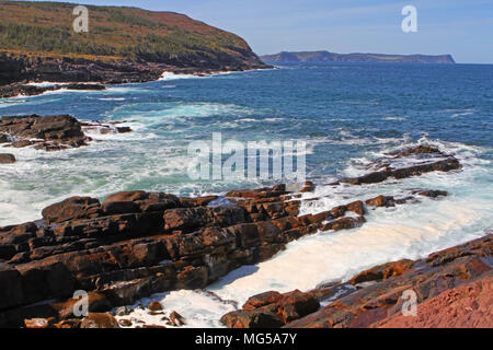 Oceano atlantico turbolenza, Terranova, Canada. Foto Stock