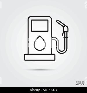 Pompa carburante linea del vettore icona. Parti di autoveicoli, la riparazione e il simbolo di manutenzione. Illustrazione Vettoriale