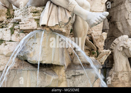 Frammento della fontana di Piazza Navona, Roma, Italia. Foto Stock