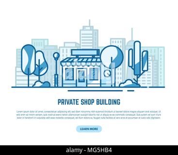 Negozio privato edificio Illustrazione Vettoriale