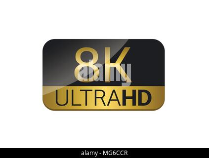 8K Ultra icona HD Illustrazione Vettoriale