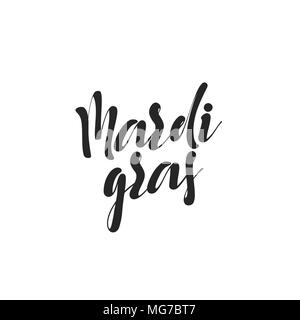 Mardi Gras scritte fatte a mano. L'iscrizione elemento di design per le carte di pagamento, banner, poster Illustrazione Vettoriale