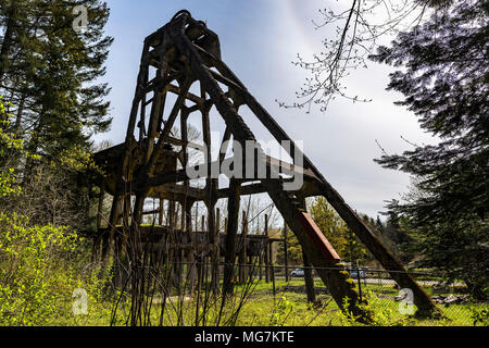 Residui di miniera, Morden Colliery storico Parco Provinciale, Nanaimo Districy regionale, British Columbia, Canada. Foto Stock
