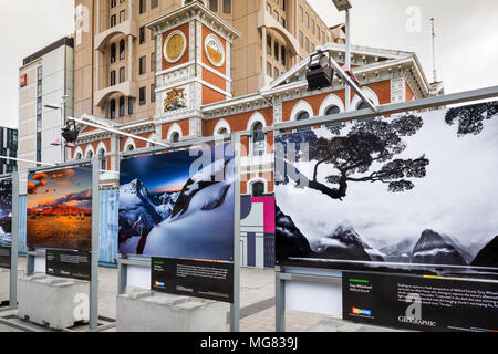 Nuova Zelanda Geographic Photography display, Christchurch, Canterbury, Isola del Sud, Nuova Zelanda Foto Stock