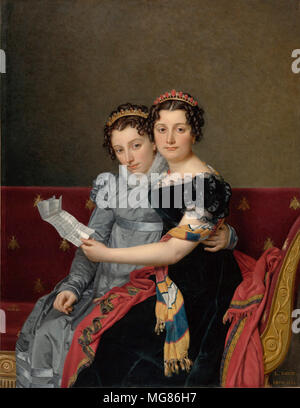 Ritratto di suore e Zénaïde Charlotte Bonaparte (1821) da Jacques-Louis David Foto Stock