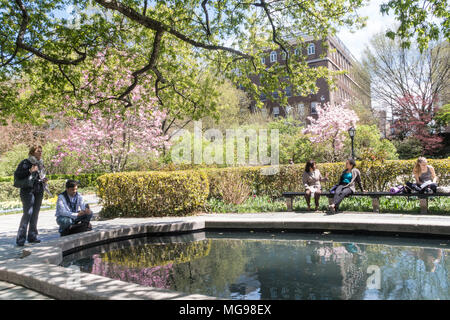 Il giardino di primavera è colorato, al Central Park di New York Foto Stock