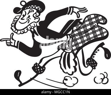 Esecuzione di Scotsman - retrò illustrazione clipart Illustrazione Vettoriale