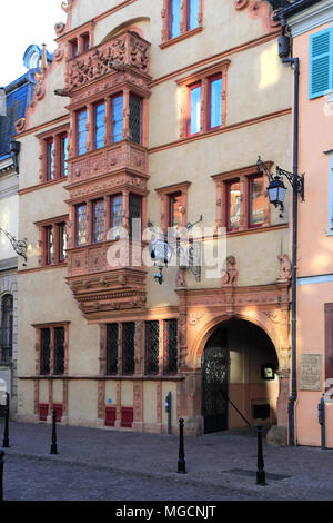 La Maison des Tetes, la casa dei capi edificio, città di Colmar, vino Alsaziano area, Alsazia, Francia, Europa Foto Stock