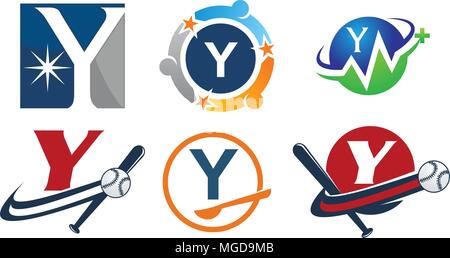 Logotipo y moderna Set modello Illustrazione Vettoriale