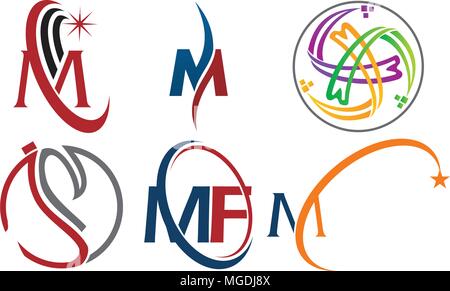 Logotipo modello moderno impostato Illustrazione Vettoriale