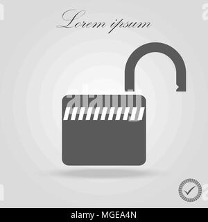 Icona a forma di lucchetto in elegante stile piatto isolato su sfondo grigio. Simbolo di sicurezza per il vostro web site design, logo, app, UI. Illustrazione vettoriale EPS10.eps 10 Illustrazione Vettoriale