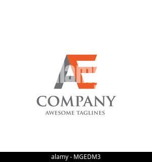 Creative lettera ae logo, Abstract business logo design template, moderna lettera ae Logo modificabile del modello per il tuo business Illustrazione Vettoriale