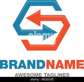 Frecce link logo riciclato, logo aziendale concetto illustrazione astratta, frecce, logo aziendale concetto illustrazione, astratta icona elemento di design Illustrazione Vettoriale