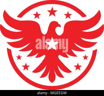 Bird con stelle logo vettoriale concetto, uccello vettore logo, Colomba logo silhouette, aquila simbolo silhouette, elemento di design Illustrazione Vettoriale