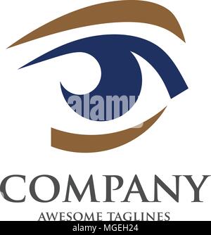 Occhio Logo design template vettoriale, visione creativa logotipo di concetto Illustrazione Vettoriale