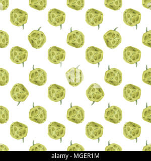 Seamless pattern tropicale di frutti esotici. Disegnata a mano il food design Foto Stock