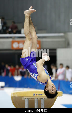 Tokyo Metropolitan Gymnasium, Tokyo, Giappone. 28 apr, 2018. Naoki Yamane, 28 aprile 2018 - Ginnastica Artistica : La 72a tutto il Giappone di Ginnastica Artistica maschile di apparecchiatura archivio di prova presso il Tokyo Metropolitan Gymnasium, Tokyo, Giappone. Credito: Yusuke Nakanishi AFLO/sport/Alamy Live News Foto Stock