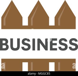 Recinzione simbolo creativi concetto, la casa e il giardino decorazione logo Illustrazione Vettoriale