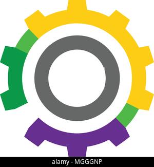 Colorate vettore ingranaggi modello icona,tecnologia e techno forme, simbolo di ingranaggio Illustrazione Vettoriale