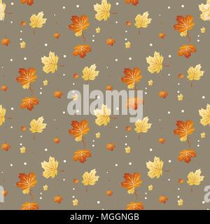 Seamless pattern colorati con foglie di autunno. Illustrazione Vettoriale.eps 10 Illustrazione Vettoriale