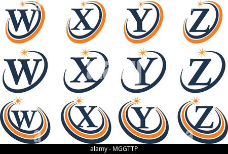 Star modello Swoosh Set iniziale Illustrazione Vettoriale