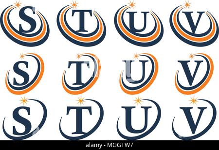 Star modello Swoosh Set iniziale Illustrazione Vettoriale