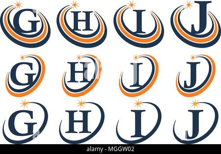 Star modello Swoosh Set iniziale Illustrazione Vettoriale