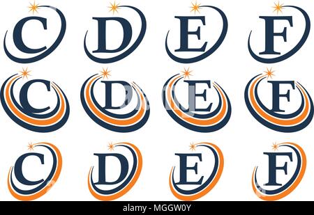 Star modello Swoosh Set iniziale Illustrazione Vettoriale