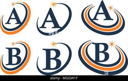 Star modello Swoosh Set iniziale Illustrazione Vettoriale