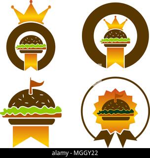 Burger King set di modelli Illustrazione Vettoriale