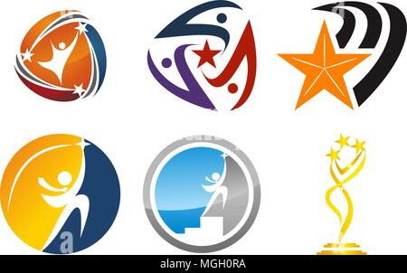 Successo Life Coaching impostato Illustrazione Vettoriale