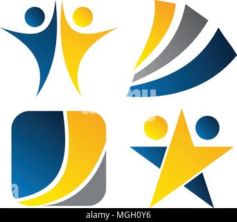 Successo Life Coaching impostato Illustrazione Vettoriale