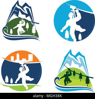 Zip Logo Design set di modelli Illustrazione Vettoriale