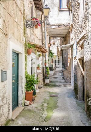 Vista panoramica a Poggio Moiano, borgo rurale in provincia di Rieti Lazio Italia centrale. Foto Stock