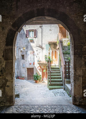 Vista panoramica a Poggio Moiano, borgo rurale in provincia di Rieti Lazio Italia centrale. Foto Stock