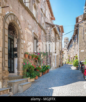 Vista panoramica di Ronciglione città vecchia, provincia di Viterbo, Lazio, Italia centrale. Foto Stock