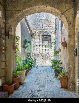 Vista panoramica di Ronciglione città vecchia, provincia di Viterbo, Lazio, Italia centrale. Foto Stock
