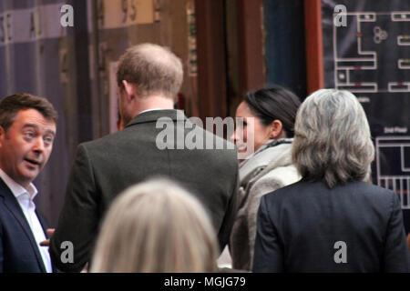 Il principe Harry & Meghan Markle Londra UK. 9 gennaio, 2018. Il principe Harry & Meghan Markle, radio Reprezent al POP Brixton London stock photo press image Foto Stock
