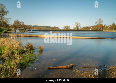 Fiume bagno Pielmühle al fiume Regen in Lappersdorf vicino a Regensburg, Baviera, Germania Foto Stock