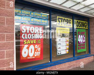 Maplins Warrington la chiusura dello store Foto Stock