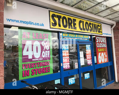 Maplins Warrington la chiusura dello store Foto Stock