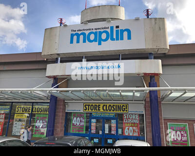 Maplins Warrington la chiusura dello store Foto Stock