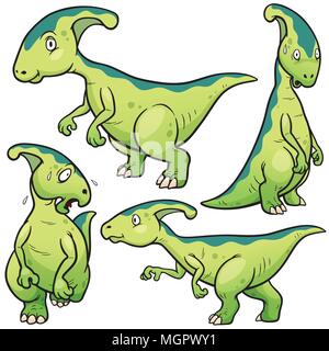 Illustrazione Vettoriale di dinosauri Cartoon Set di caratteri Illustrazione Vettoriale