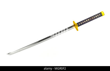 Giappone spada katana isolati su sfondo bianco Foto Stock