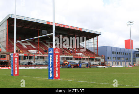 Hull, Regno Unito. Il 29 aprile 2018. Betfred Super League Rugby, Round 13,Hull KR v Leeds rinoceronti; Credito: News immagini /Alamy Live News Foto Stock