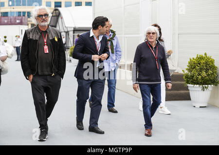 Flavio Briatore, Bernie Ecclestone (GBR), ritratto, durante il 2018 del Campionato del Mondo di Formula Uno, il Gran Premio di Europa in Azerbaigian dal 26 aprile al 29 di Baku - 28.04.2018. | Utilizzo di tutto il mondo Foto Stock