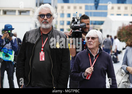 Flavio Briatore, Bernie Ecclestone (GBR), ritratto, durante il 2018 del Campionato del Mondo di Formula Uno, il Gran Premio di Europa in Azerbaigian dal 26 aprile al 29 di Baku - 28.04.2018. | Utilizzo di tutto il mondo Foto Stock