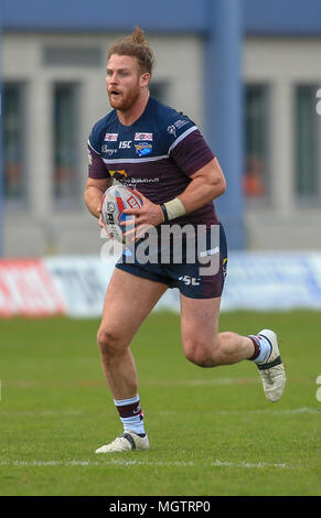 Hull, Regno Unito. Il 29 aprile 2018. Betfred Super League Rugby, Round 13,Hull KR v Leeds rinoceronti; Anthony Mullaly di Leeds rinoceronti Credito: News immagini /Alamy Live News Foto Stock