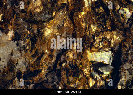 La fotografia macro di oro mica nel rockn. Foto Stock