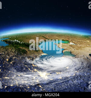 Del Mar Caspio e del Caucaso. Il rendering 3D Foto Stock